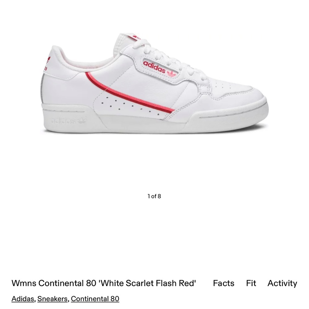 Adidas continental 80 “white scarlet flash red”